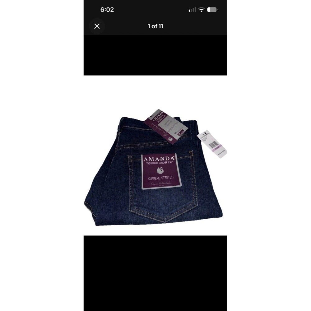 NWT New Tags Gloria Vanderbilt Amanda Classic Tapered Size 6 Average Dark Blue